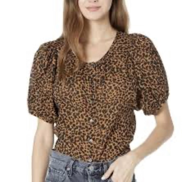 Madewell Peyton Top in Leopard Print, Size Small - Picture 2 of 10